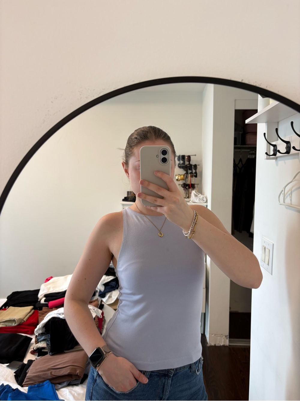 Zara Lavender High-Neck Tank Top